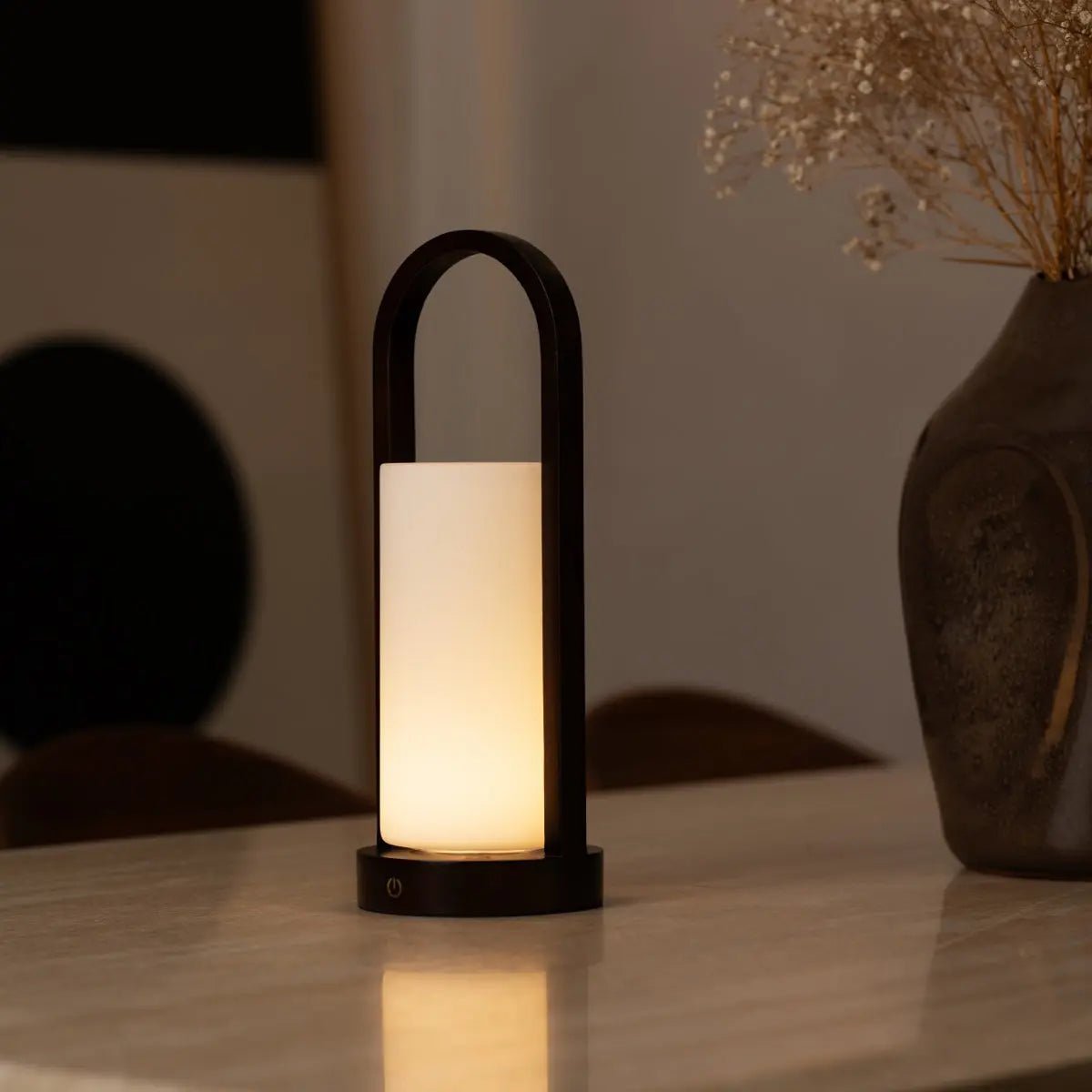 Evie Donkerbruine Oplaadbare Houten Tafellamp | Dimbaar, draadloos en 3 lichtmodi