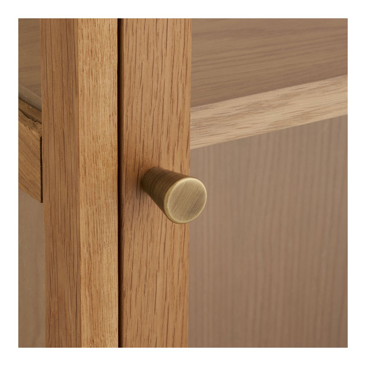 Zamora Hangkast, eiken/eikenfineer/gehard glas, naturel, 20x40x60 cm