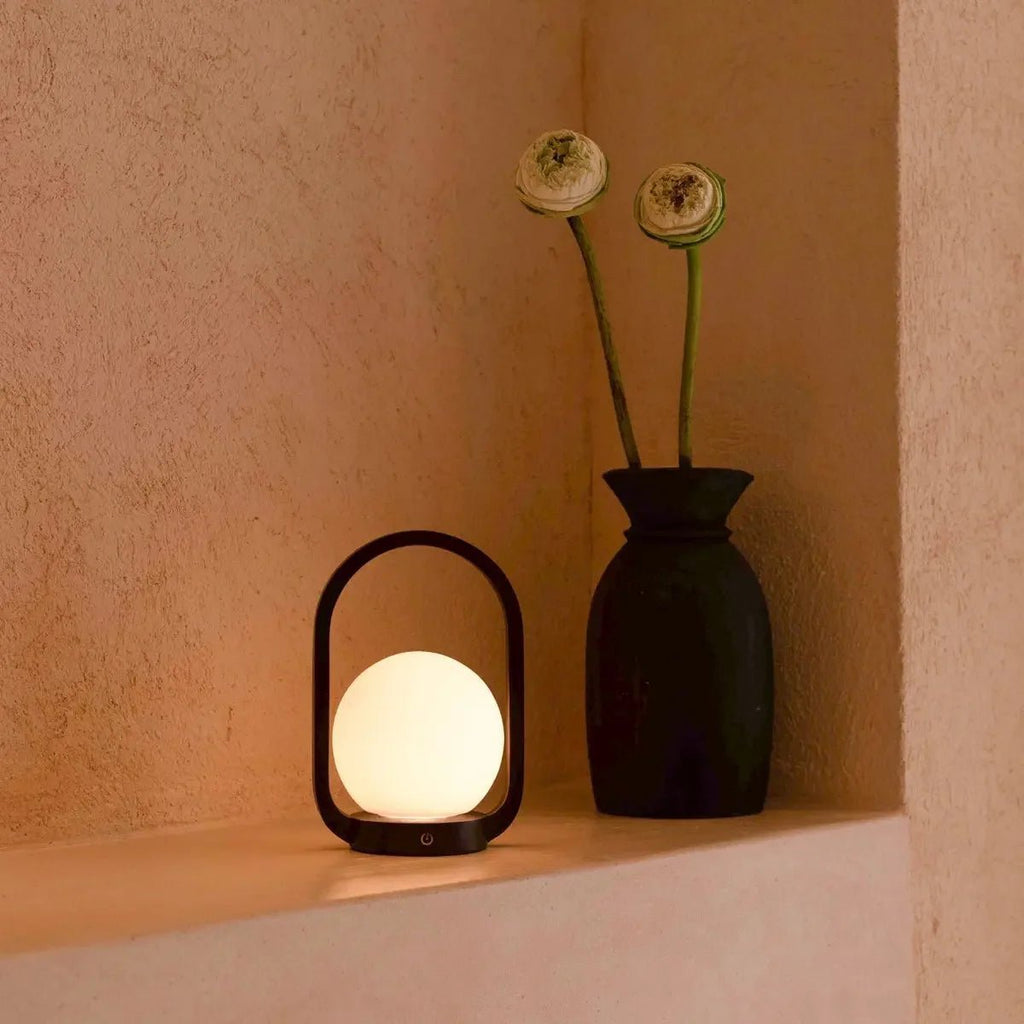 Skye Donkerbruine Houten Snoerloze Lamp | Oplaadbaar, dimbaar en 3 lichtmodi