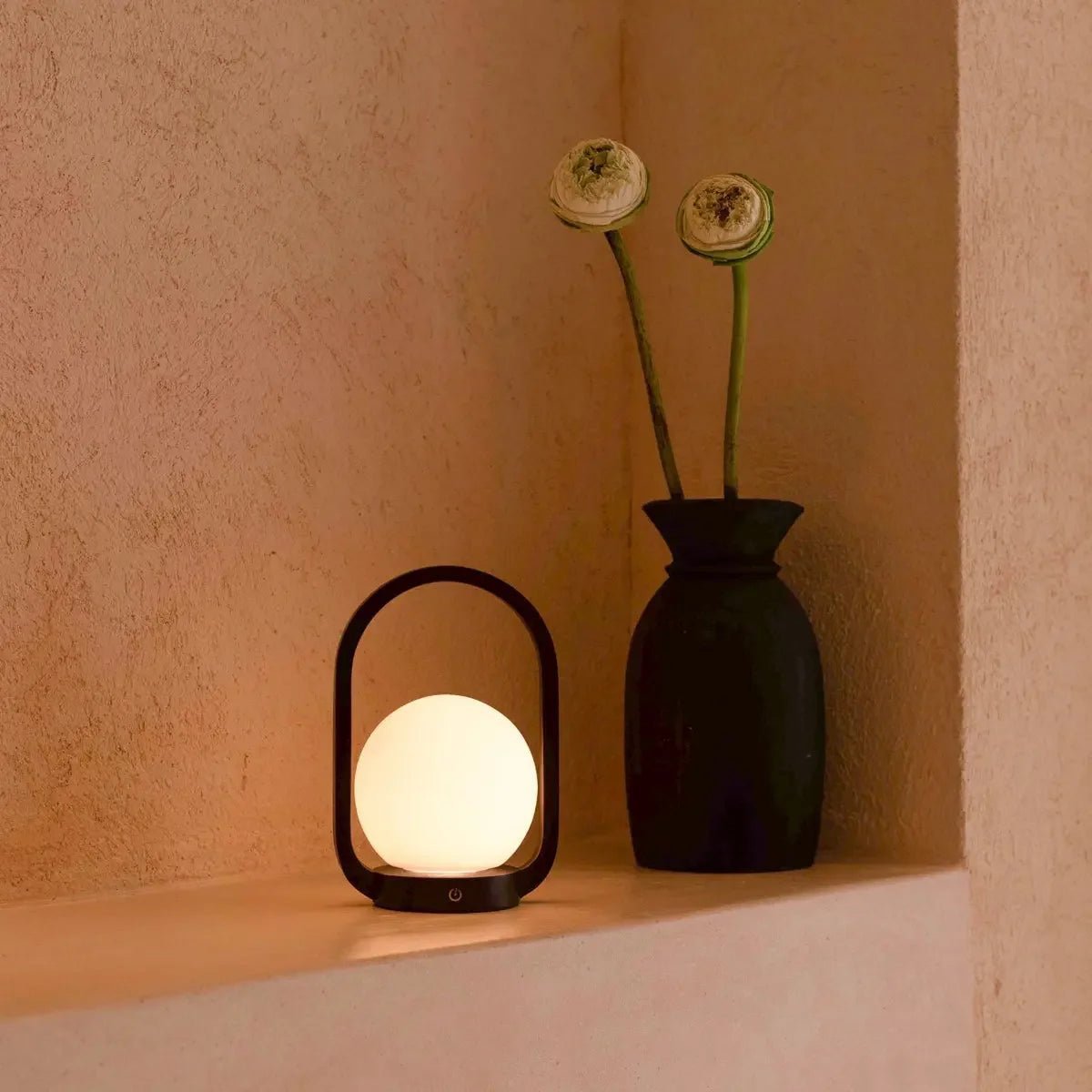 Skye Donkerbruine Houten Snoerloze Lamp | Oplaadbaar, dimbaar en 3 lichtmodi
