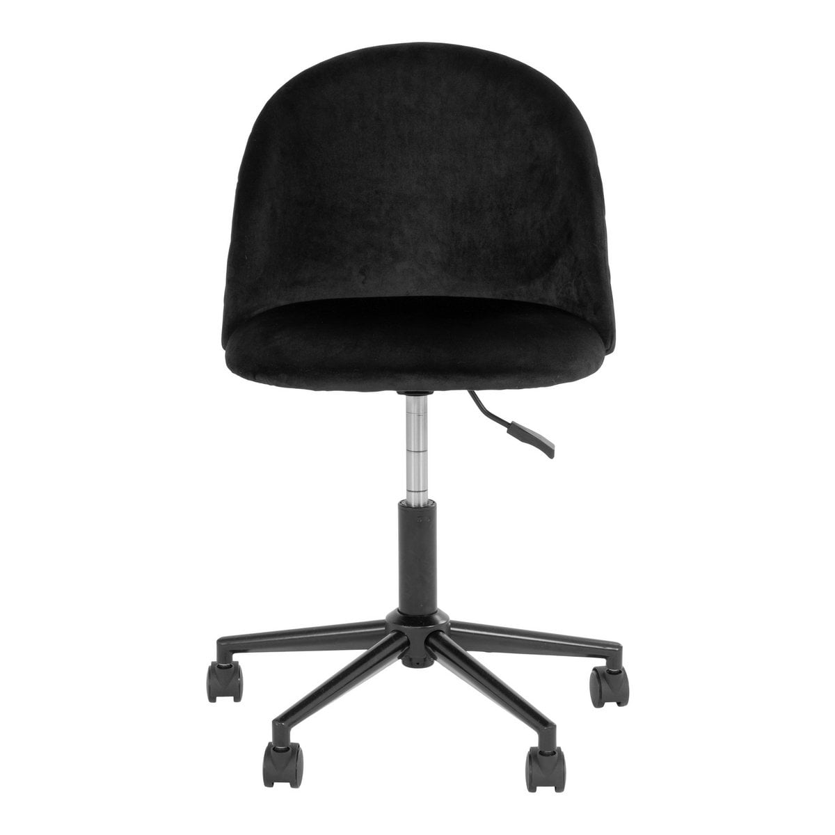 Geneve Bureaustoel - Zwart fluweel, zwarte poten, 55x55x73 cm