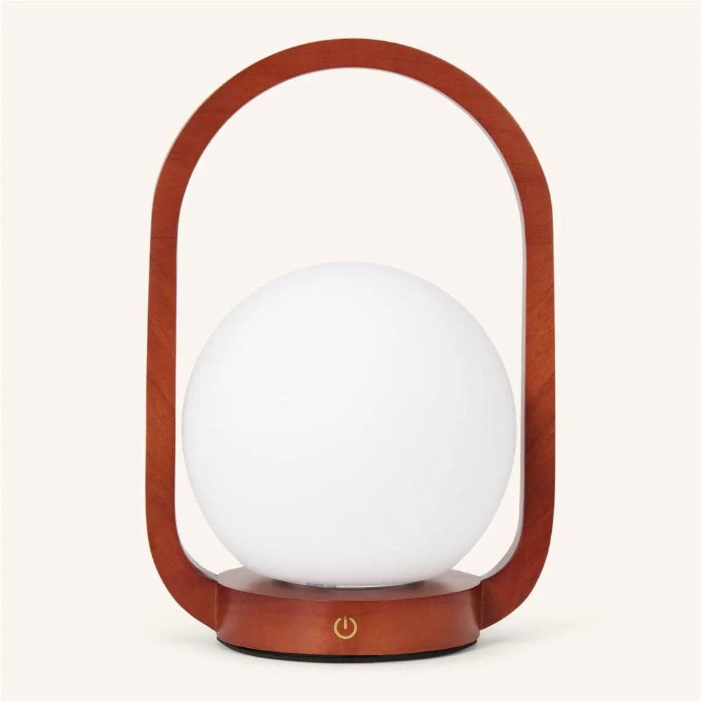 Skye kastanjebruine houten draadloze lamp | Oplaadbaar, dimbaar en 3 lichtmodi