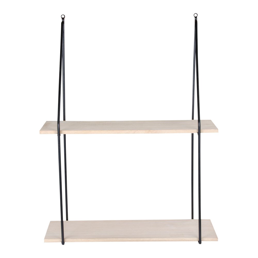 aag Plank - Staal, Paulownia, Zwart/Natuurlijk - 55x21x72 cm