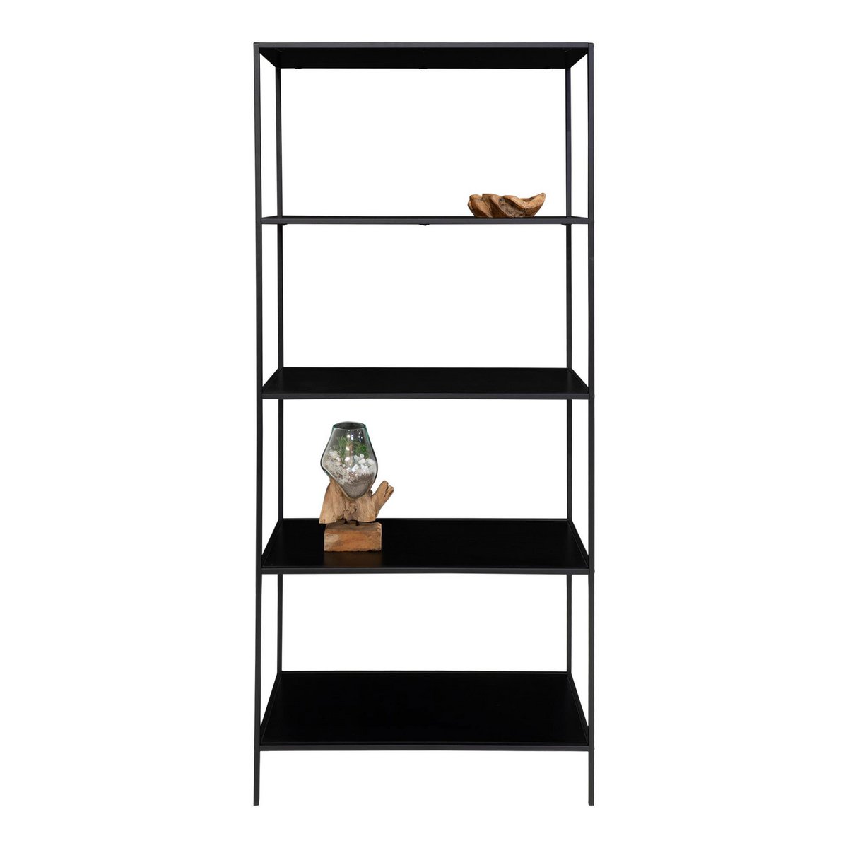 Vita Plank, 5 planken, metaal, zwart, 80x36x170 cm
