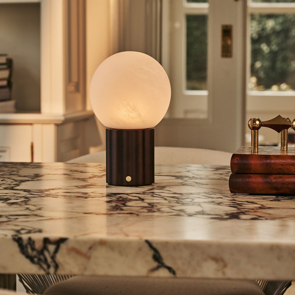 Wim Dark Brown Rechargeable Table Lamp | 3 Light Colors, Modular Lampshade & Cordless