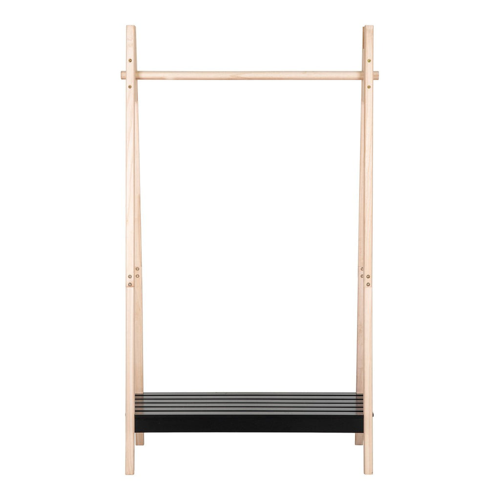 Torino Kledingrek - Naturel/Zwart, MDF/Paulownia, 94,5x39x170 cm