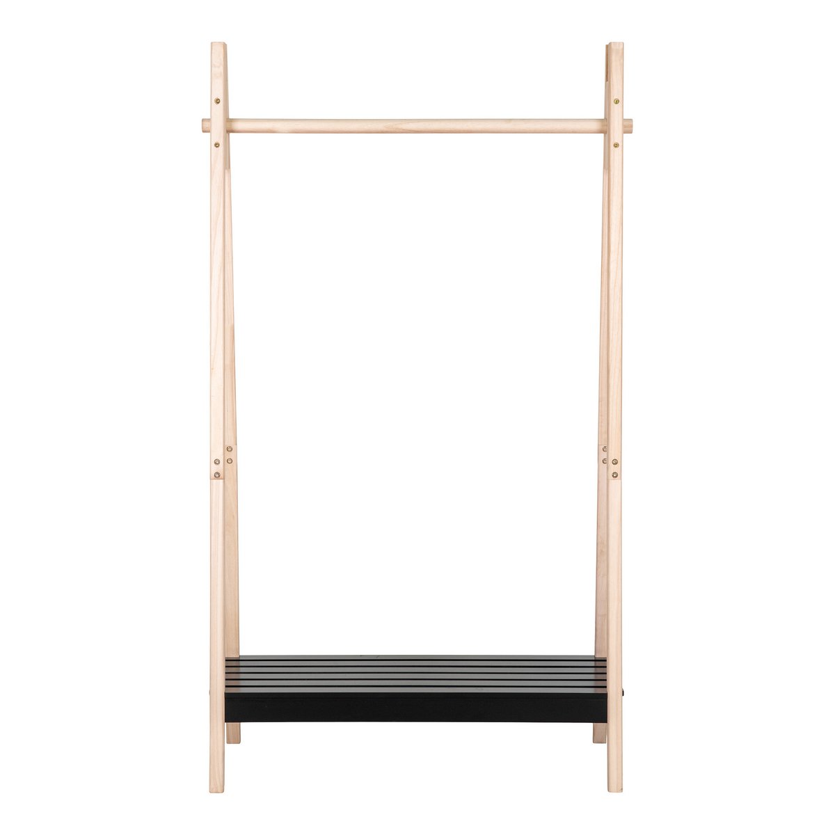 Torino Kledingrek - Naturel/Zwart, MDF/Paulownia, 94,5x39x170 cm
