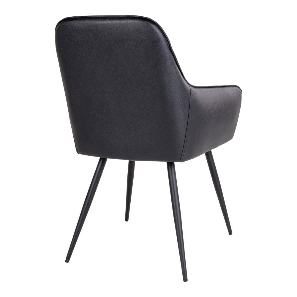 Harbo Eetkamerstoel - PU, Staal, Zwart - Set van 2