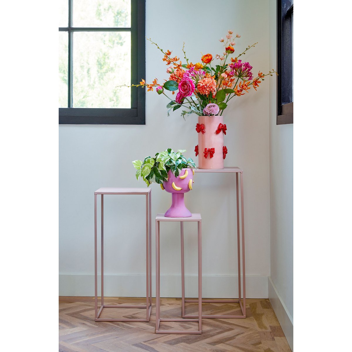 Bijzettafel set Quinty Roze
