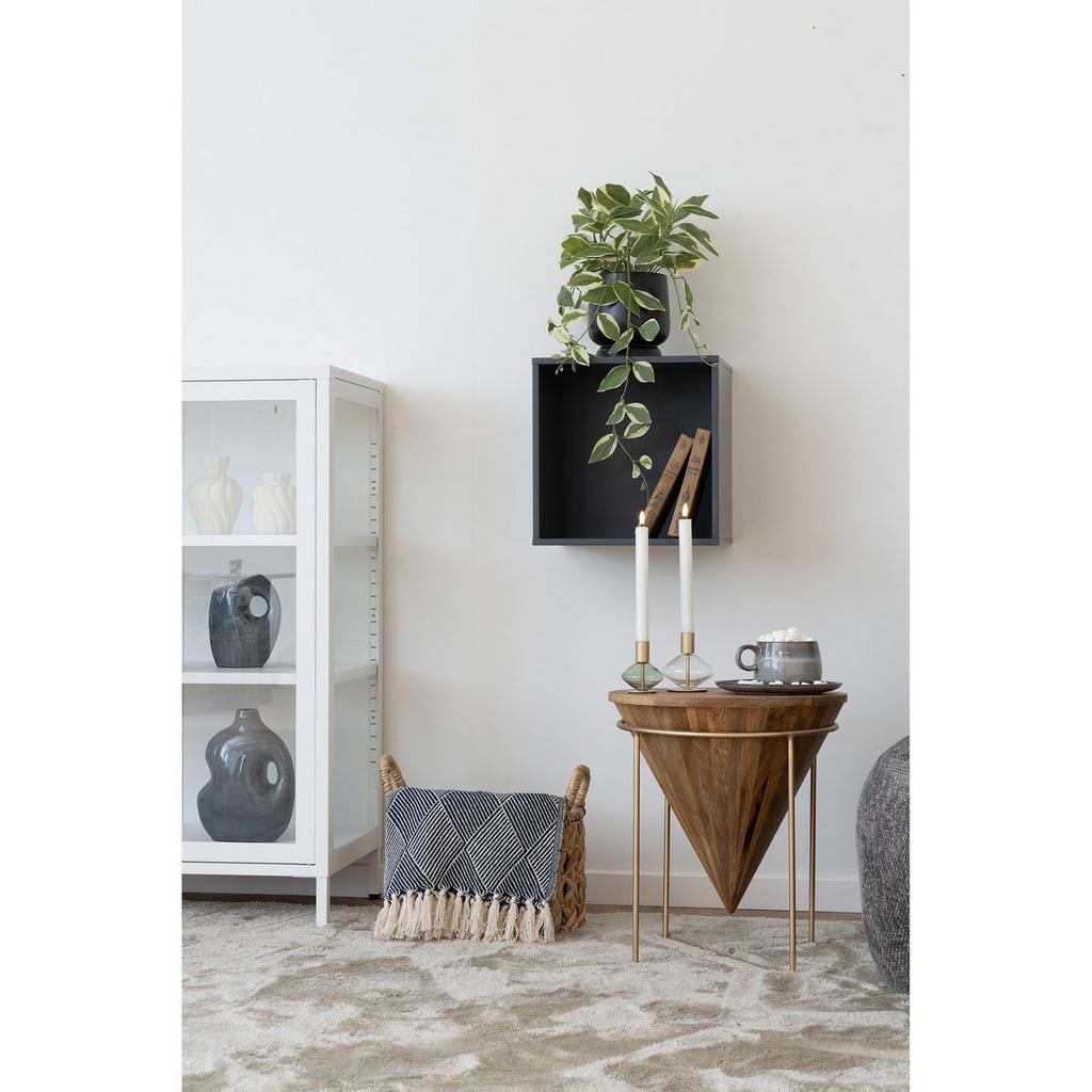 Kaarshouder - Goud/groen, helder, glas en metaal - Set van 2