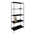Vita Plank, 5 planken, metaal, zwart, 80x36x170 cm