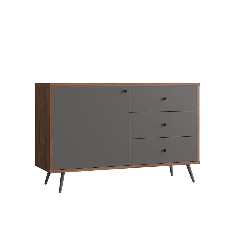 Dressoir 118 cm walnoot/grijs