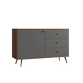 Dressoir 118 cm walnoot/grijs
