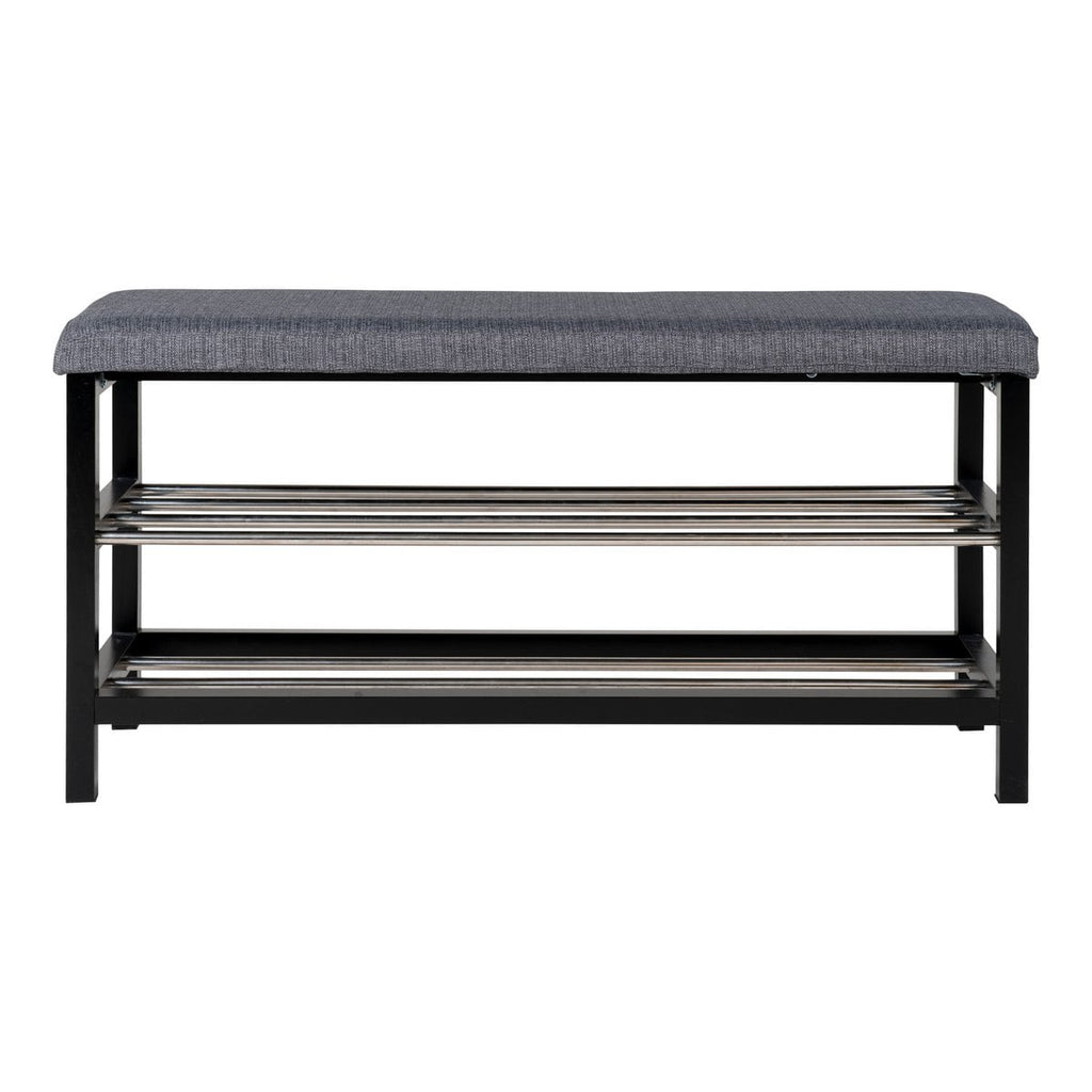 Padova Bank - Populier, Staal, Polyester, Grijs - 100x34x50 cm