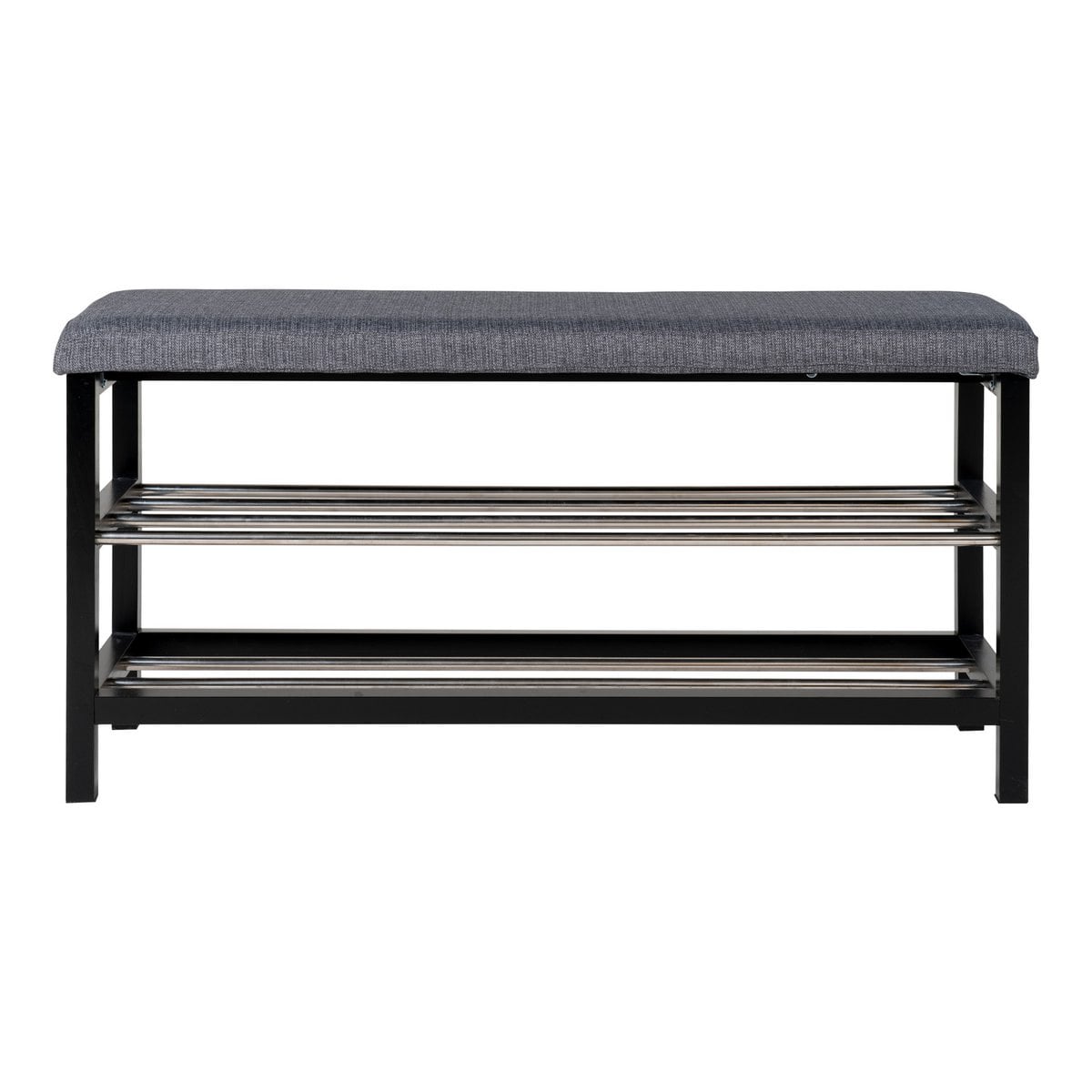 Padova Bank - Populier, Staal, Polyester, Grijs - 100x34x50 cm