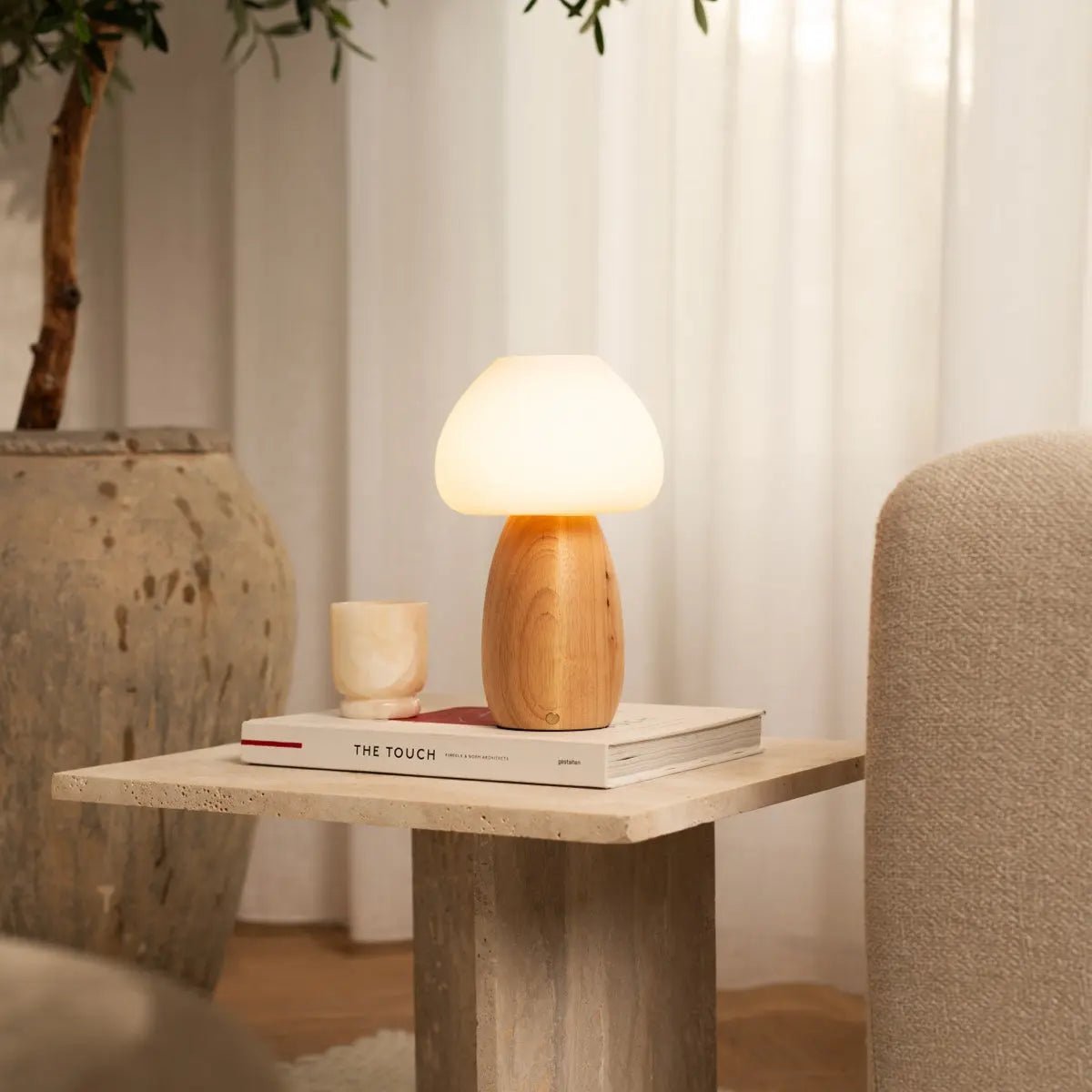 Beer Lichtbruin Oplaadbare Lamp | Draadloos, dimbaar en batterijduur tot 100 uur