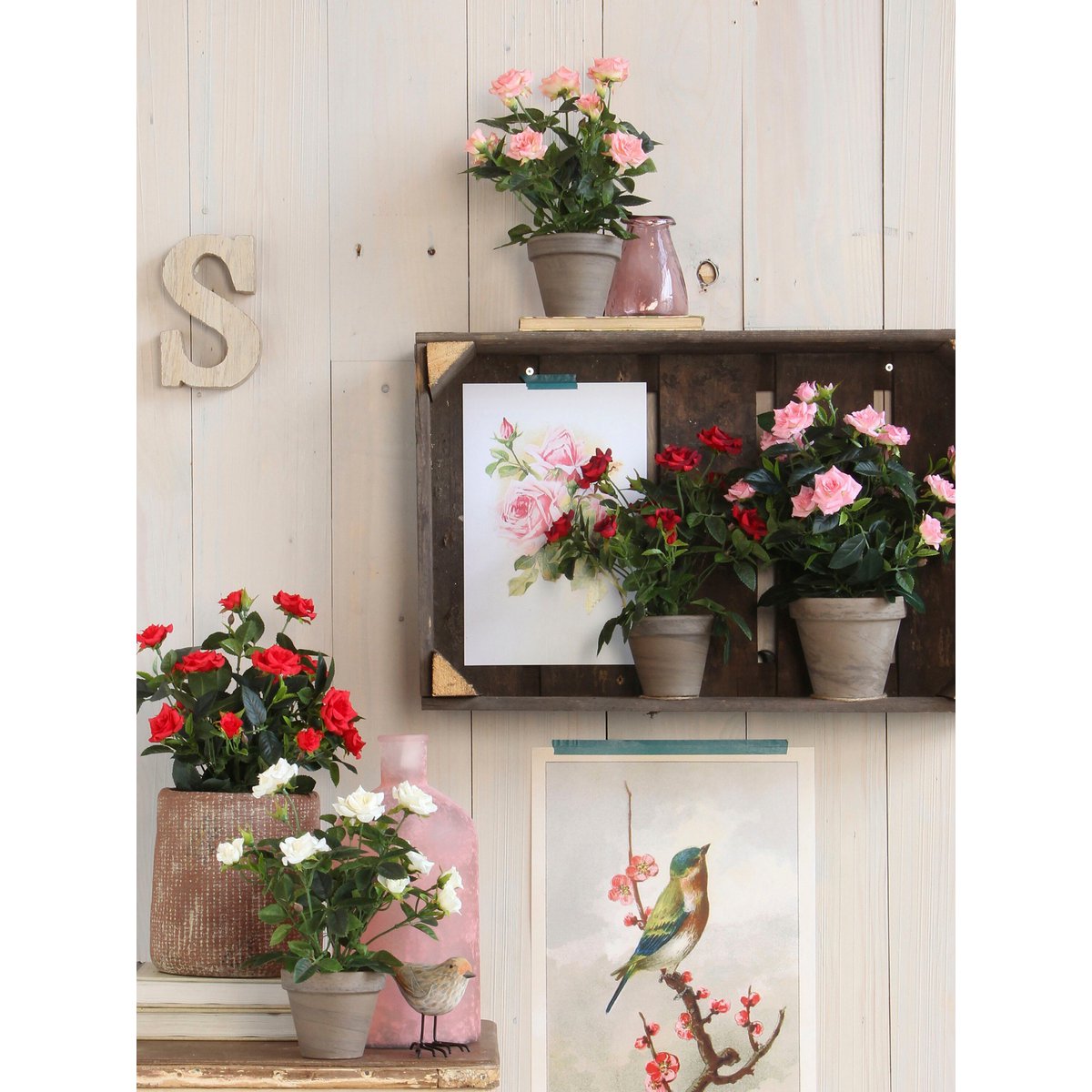 Kunstplant Rosebush Wit