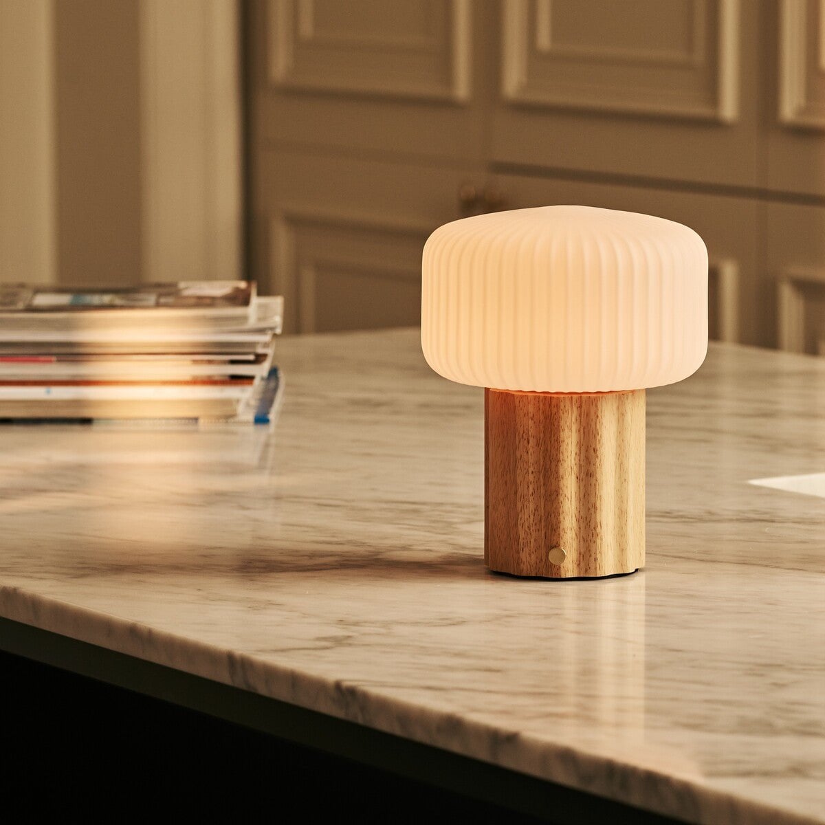 Robin Light Brown Rechargeable Table Lamp | Stylish, Cordless & 3 Light Modes