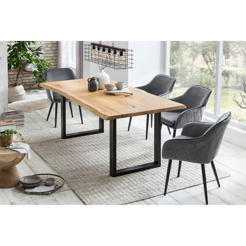 Eettafel 220x100 cm gemaakt van eikenhout