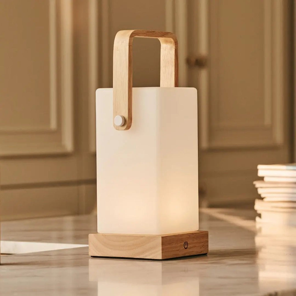 Harper Lichtbruine Houten Lamp | Draagbaar, oplaadbaar en veelzijdig