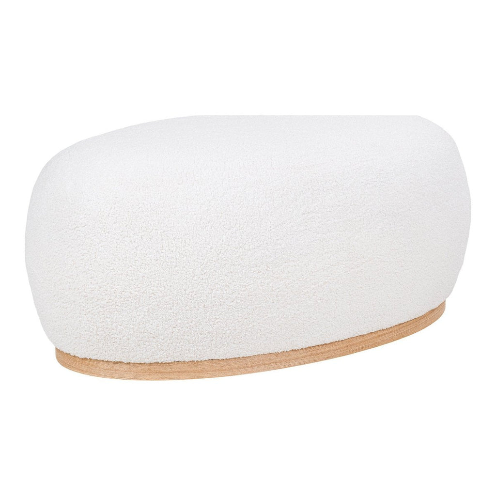 Manhattan Poef - Wit, MDF/grenenhout/schuim/polyester, 88,5x54,5x36 cm
