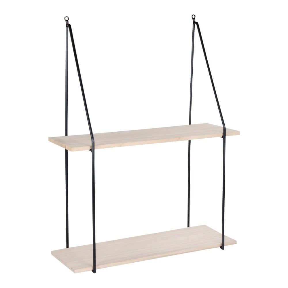 aag Plank - Staal, Paulownia, Zwart/Natuurlijk - 55x21x72 cm