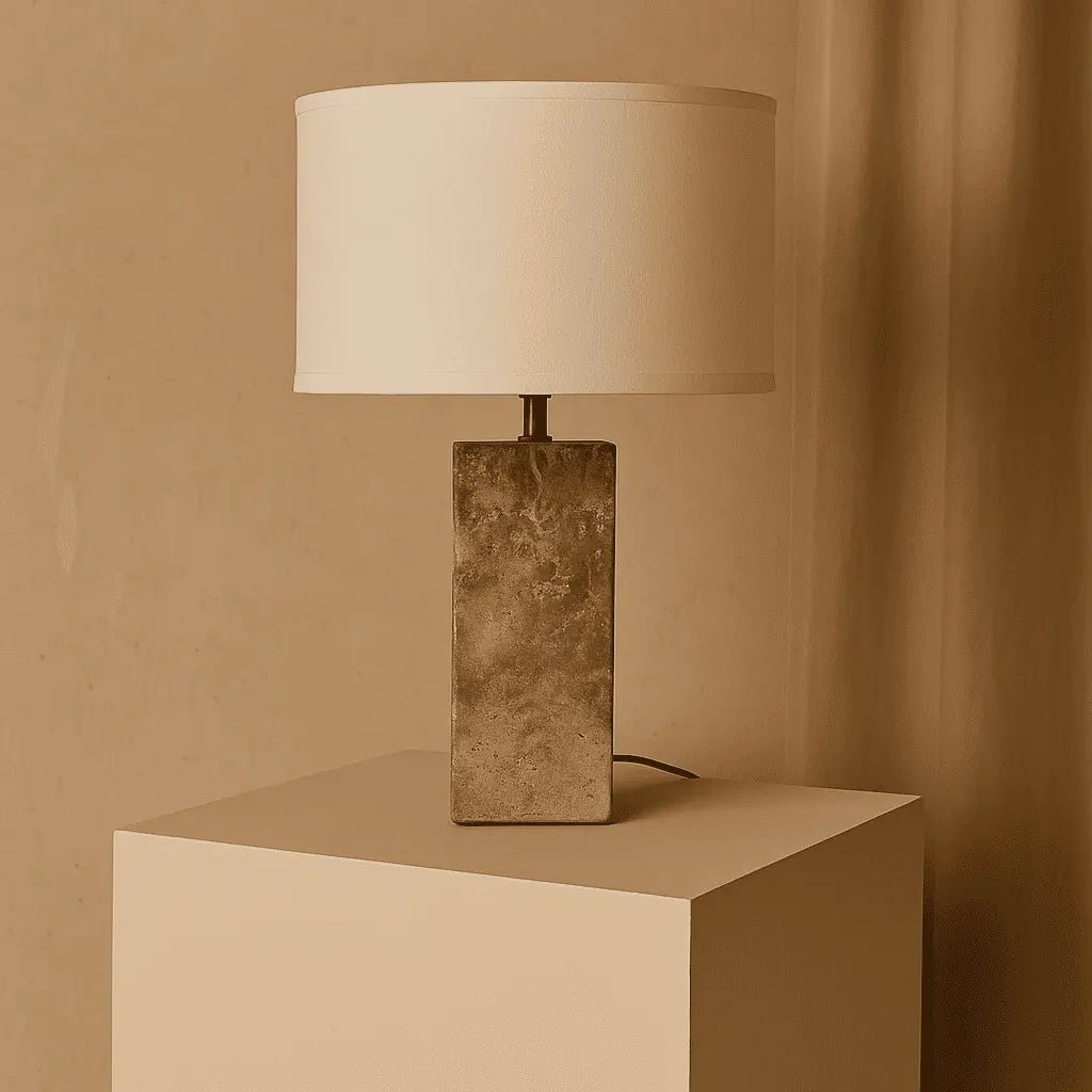 Rosie travertijnlamp | Katoenen kap en elegant ontwerp
