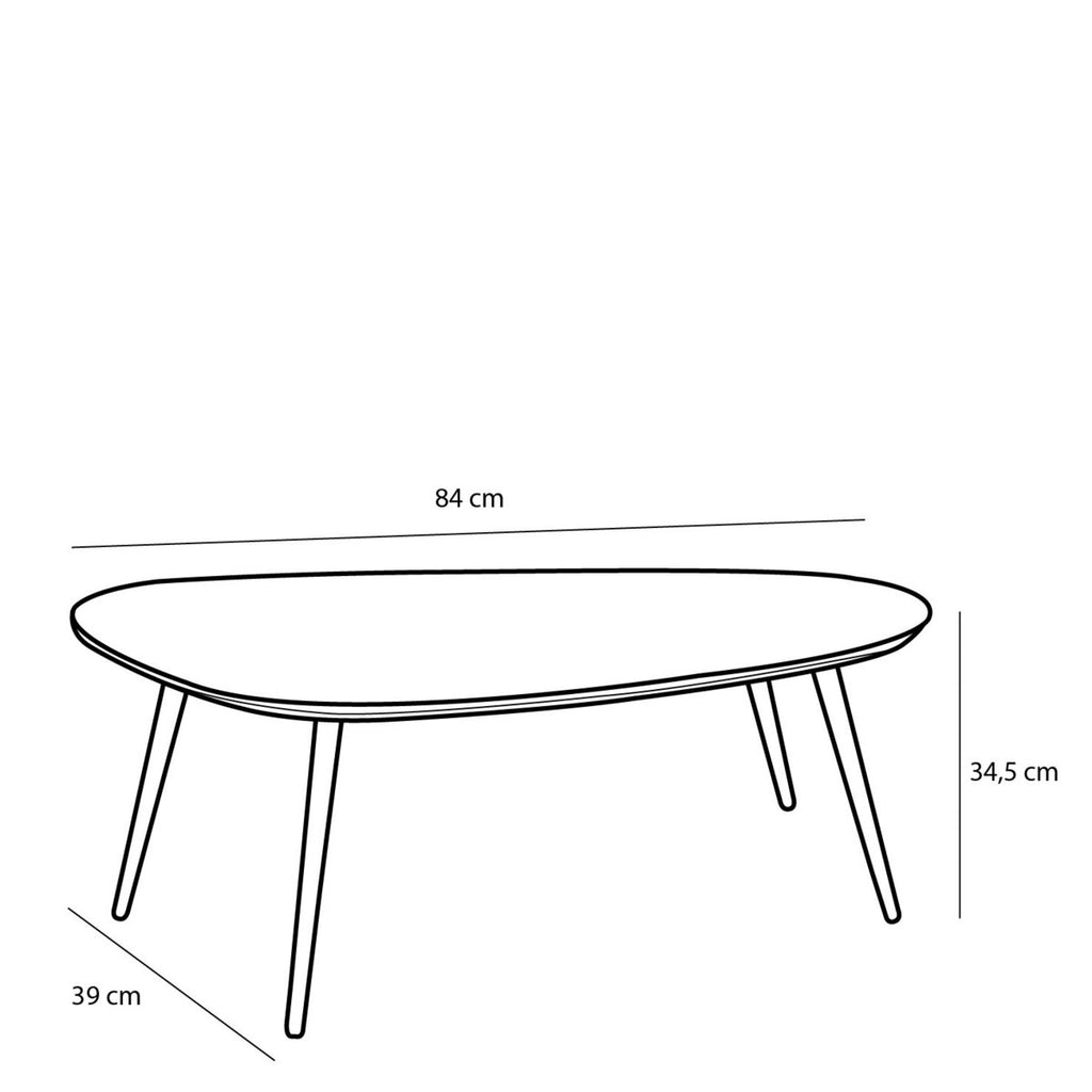 Bijzettafel set Jailey Zwart