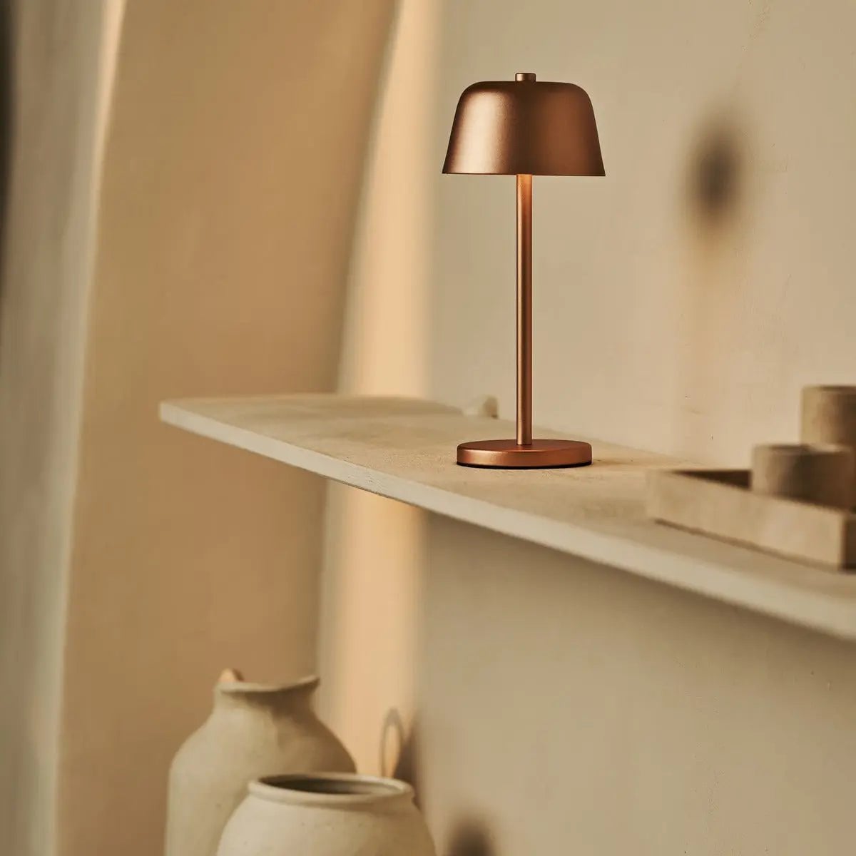 Anton Koperen Oplaadbare Tafellamp | Stijlvolle en draadloze verlichting