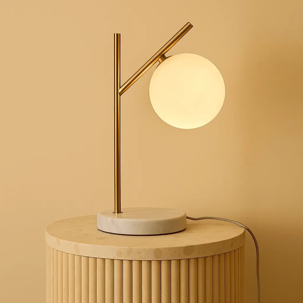 Madison marmeren lamp | Lamp van matglas en lamp met snoer