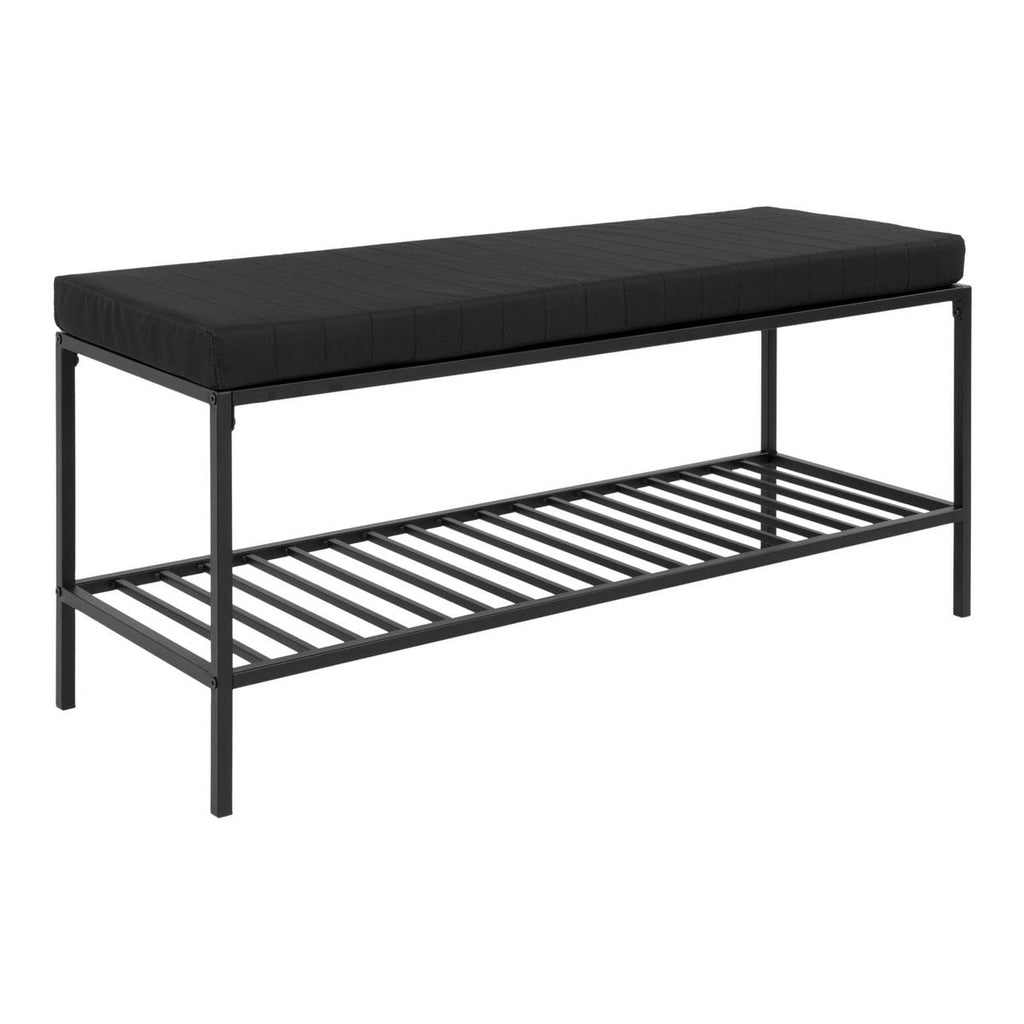 Vita Bank - zwart, staal, 100x36x48,5cm