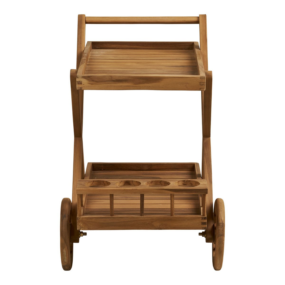 Pasaku Theewagen, teak, naturel, 86x50x81 cm