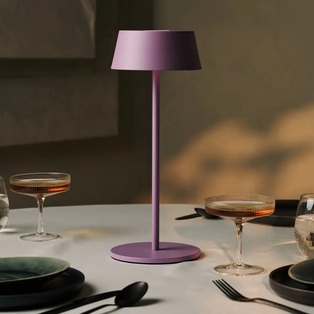 Hugo Violet Lila Oplaadbare Tafellamp | Stijlvolle, dimbare lamp en draadloos