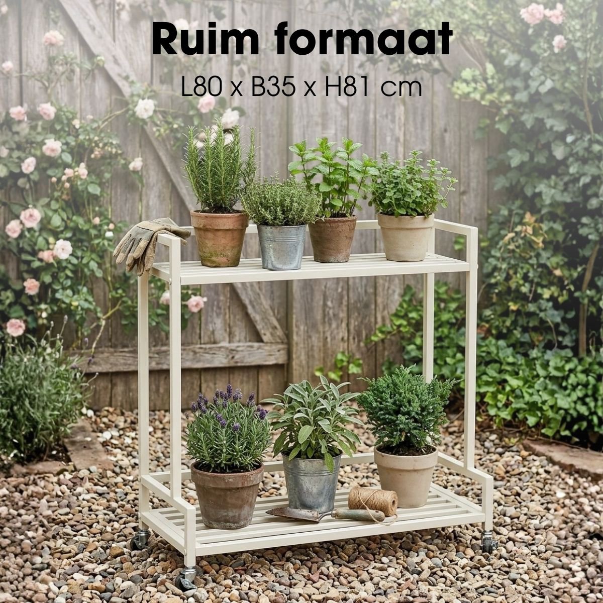 Plantenstandaard buiten Greenrax Gebroken wit