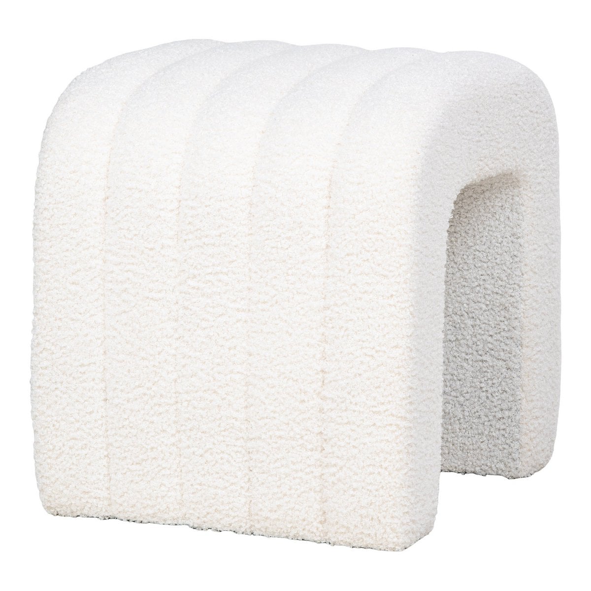 Colma Poef - MDF, Grenenhout, Schuim, Polyester, Wit - 41x36,5 cm