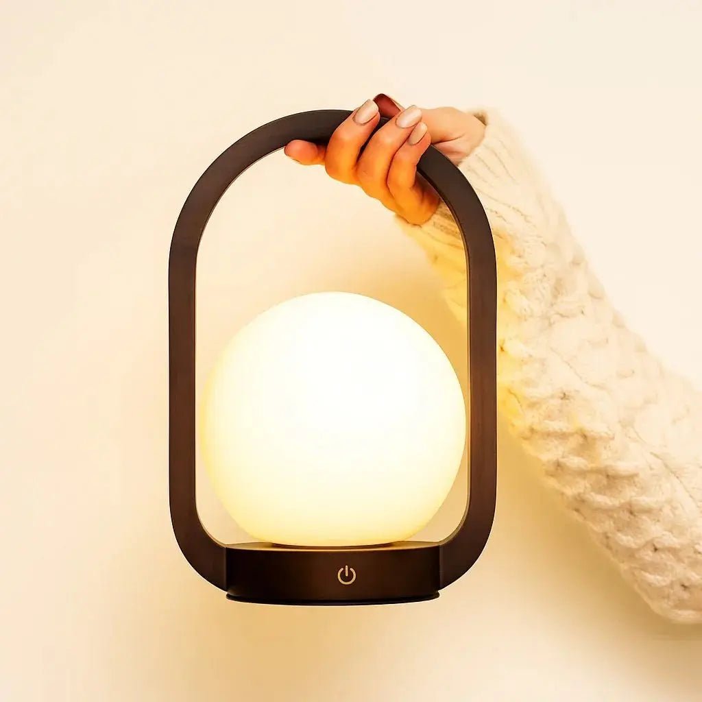 Skye Donkerbruine Houten Snoerloze Lamp | Oplaadbaar, dimbaar en 3 lichtmodi