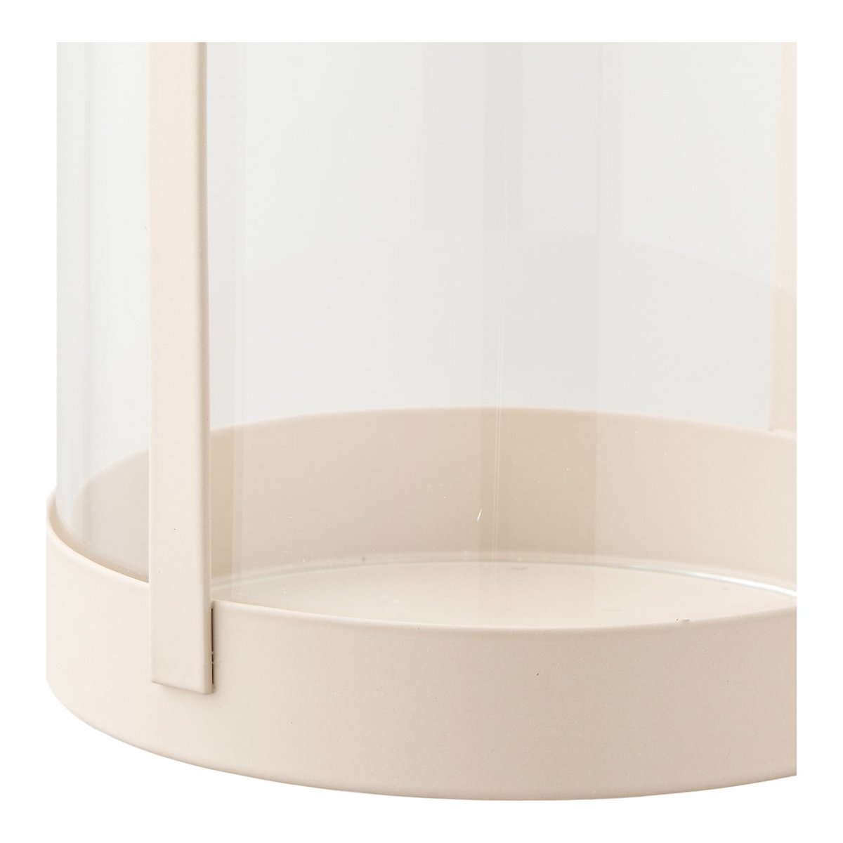 Hurricane kandelaar, glas/metaal, beige, set van 2