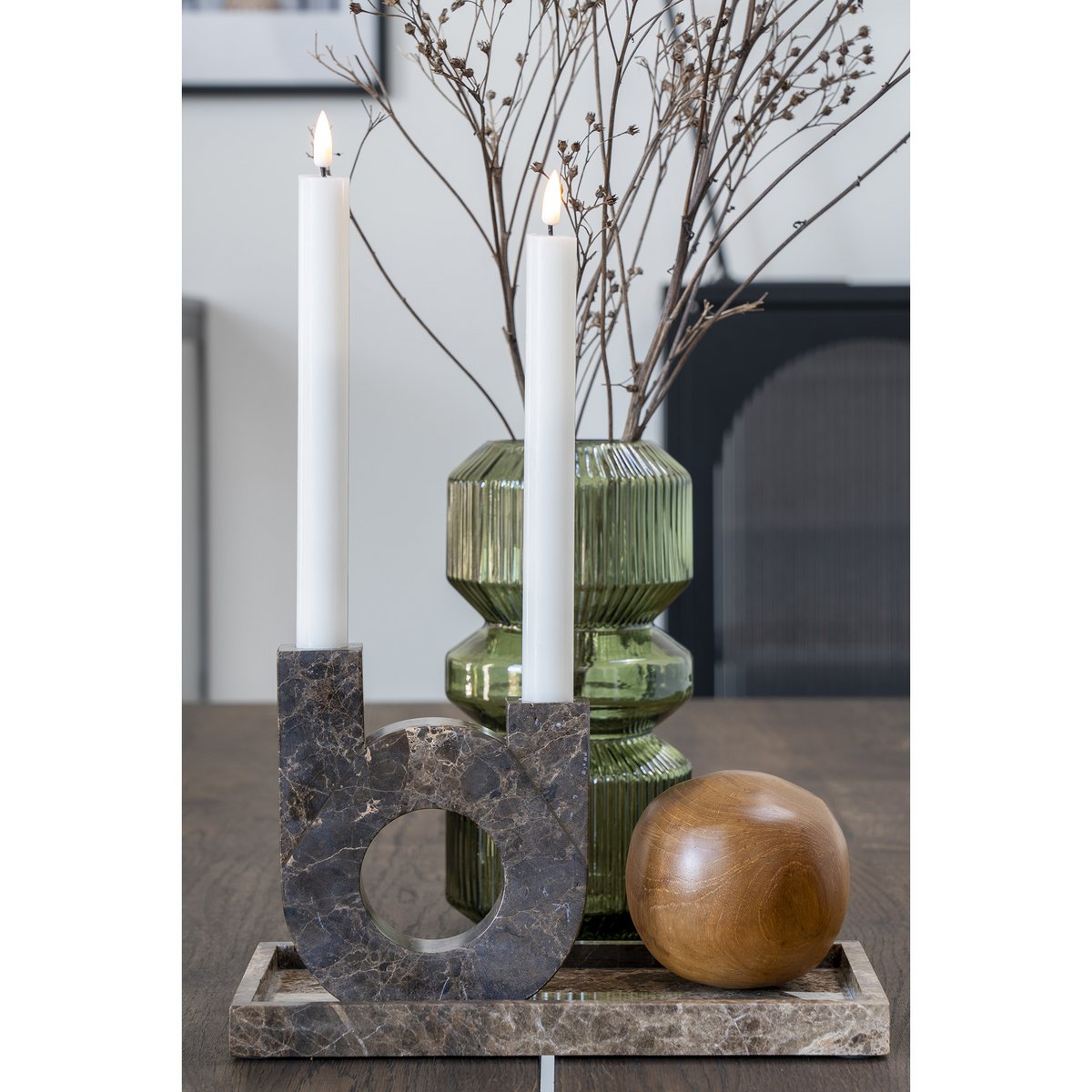 Vaas - Groen, Glas, Ø12x25 cm