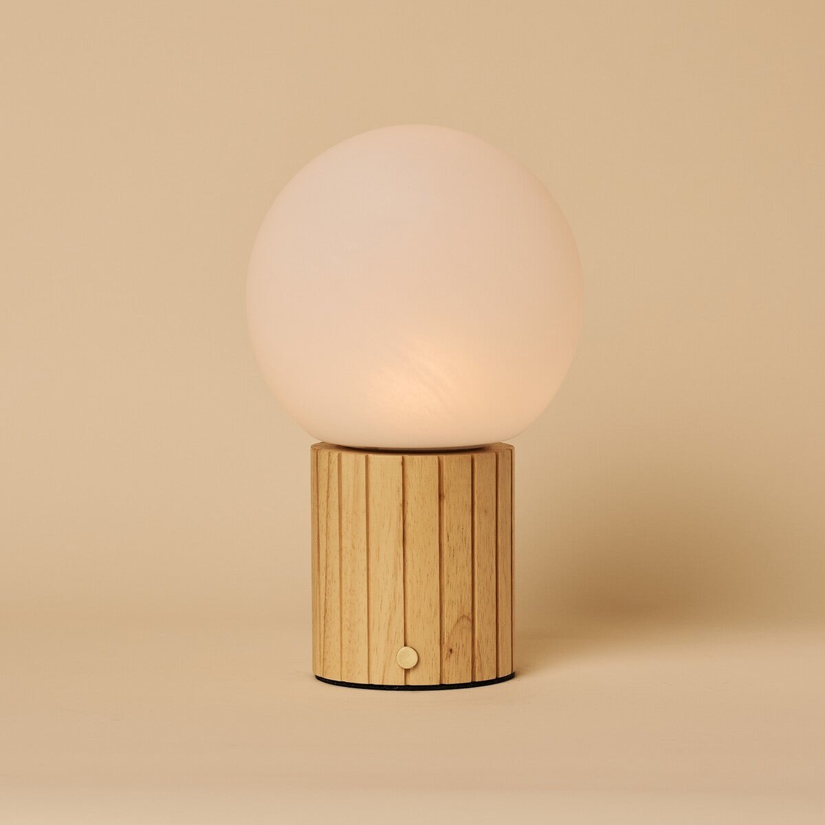 Nadine Light Brown Rechargeable Table Lamp | 3 Light Colors, Modular Lampshade & Cordless
