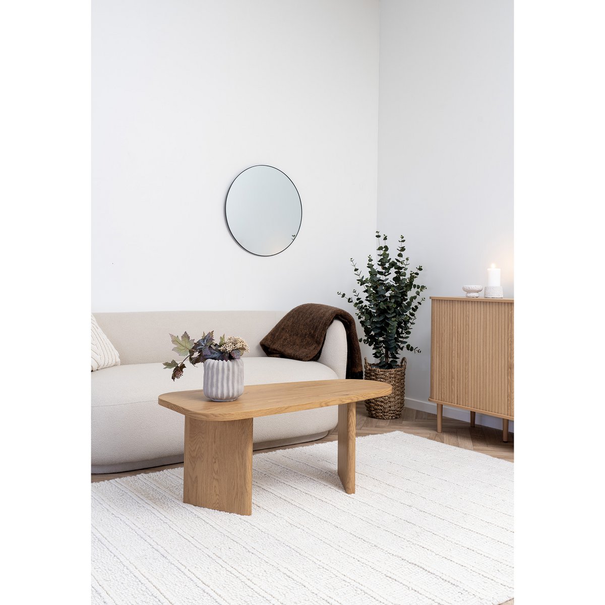 Melo -salontafel - Natuurlijk, MDF/Decor Paper, 100x50x41 cm