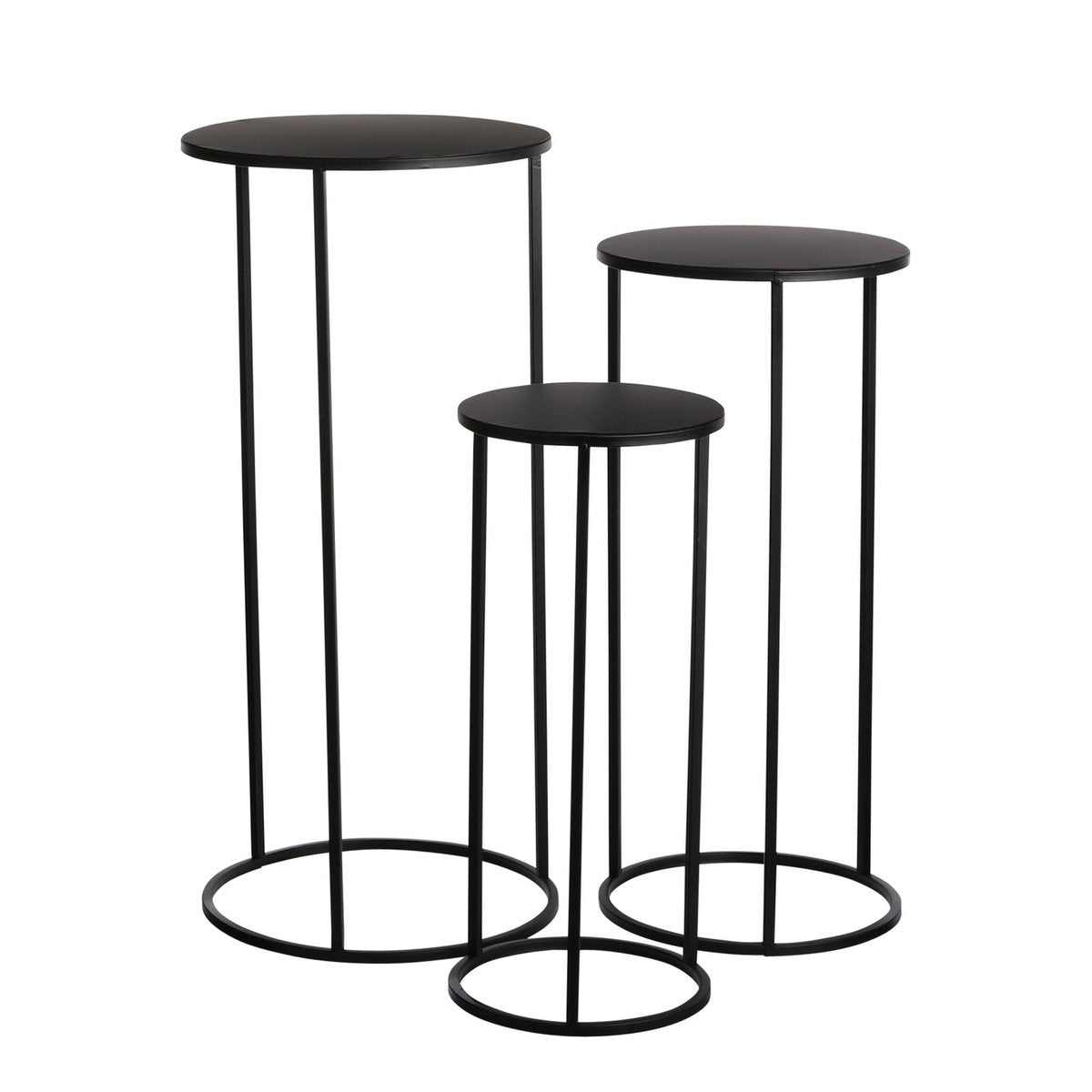 Bijzettafel set Quinty Zwart