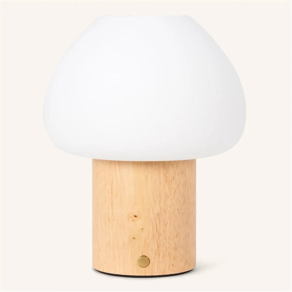Fynn Lichtbruine Houten Lamp | Oplaadbaar, dimbaar en stijlvol