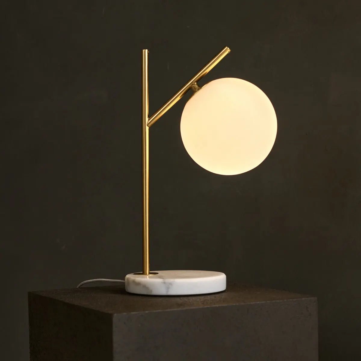 Madison marmeren lamp | Lamp van matglas en lamp met snoer