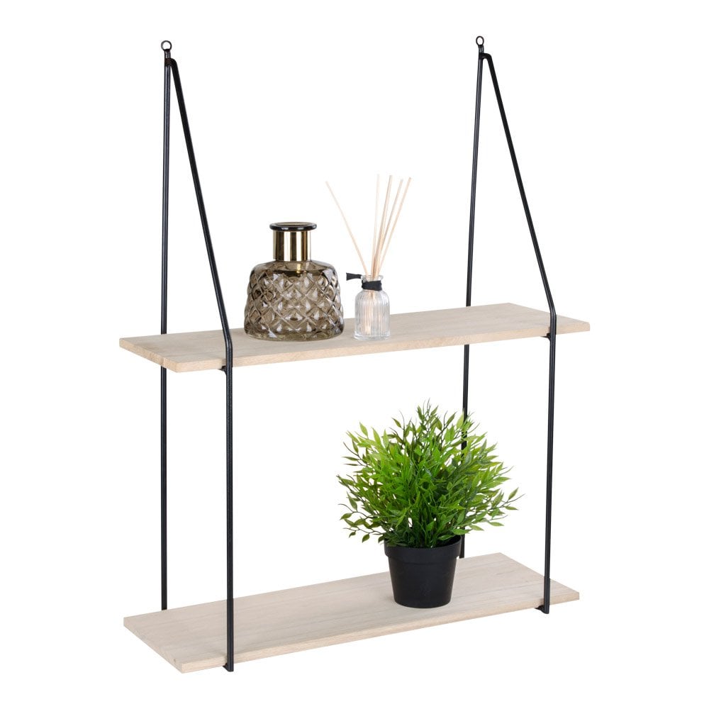 aag Plank - Staal, Paulownia, Zwart/Natuurlijk - 55x21x72 cm