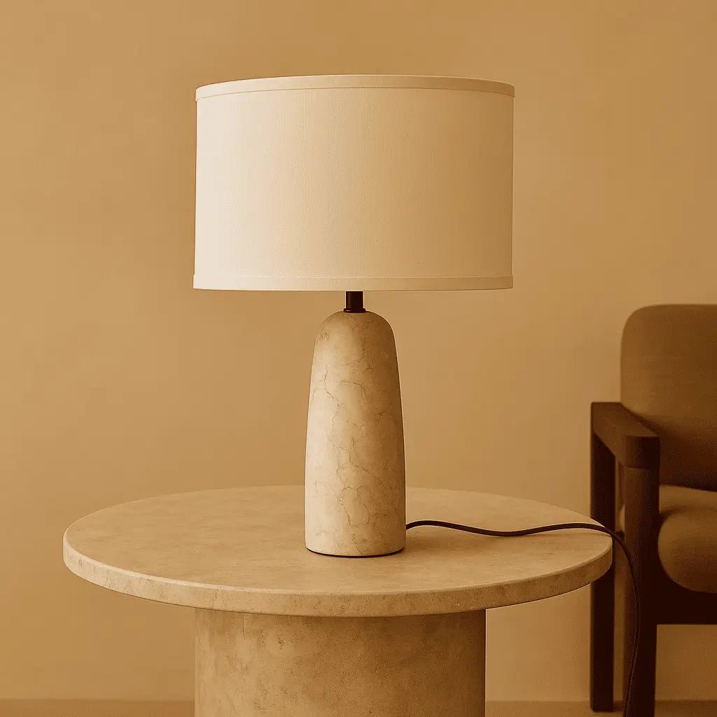 Charlotte Marmeren Lamp | Katoenen kap en elegante verlichting