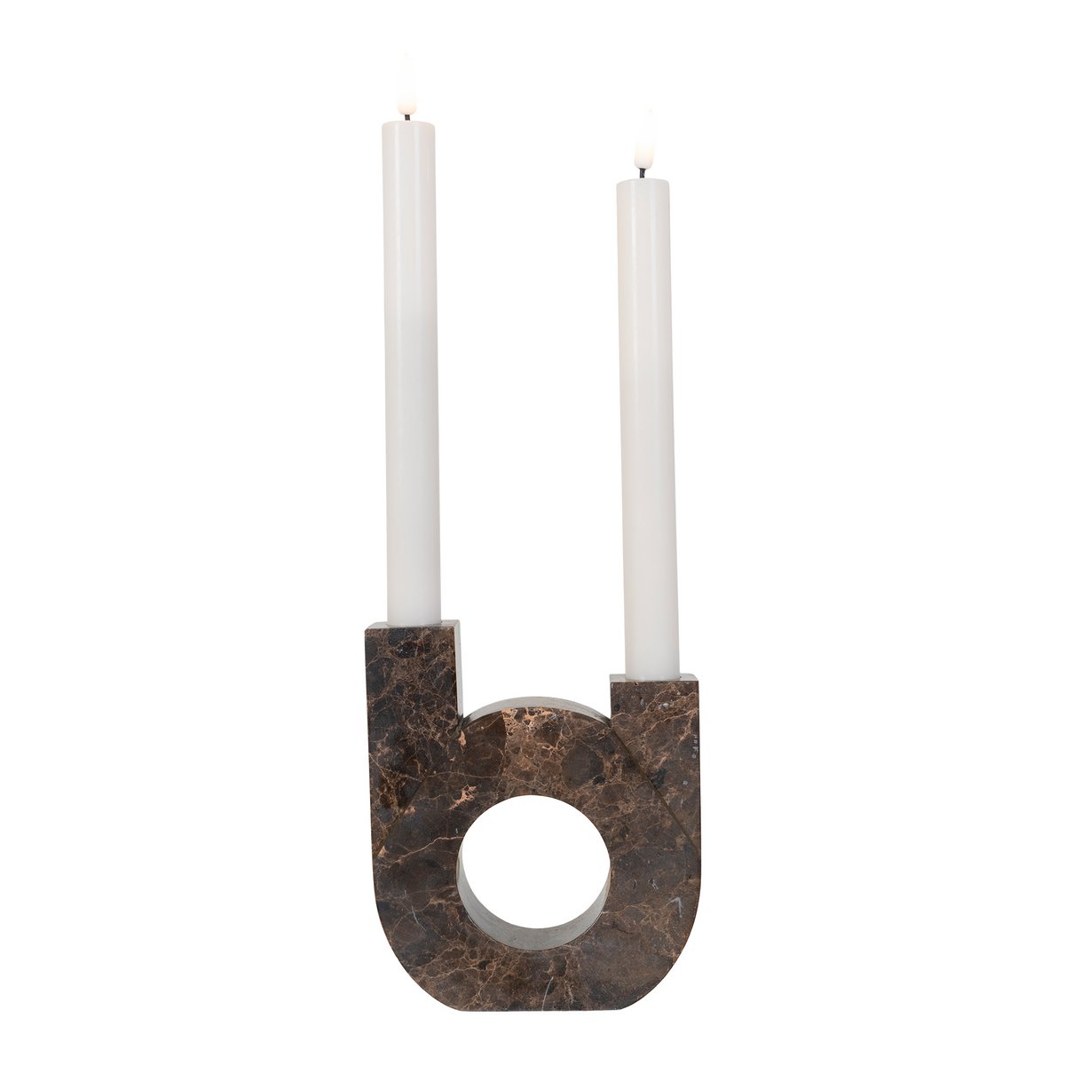 Kaarshouder - Marmer, Bruin, 12x3,5x14cm