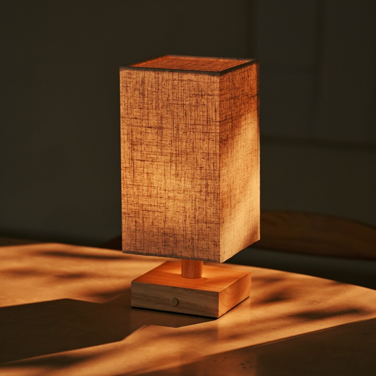 Bob Light Brown Cordless Wooden Table Lamp | Dimmable, Rechargeable & Up 100 Hours Battery Hours