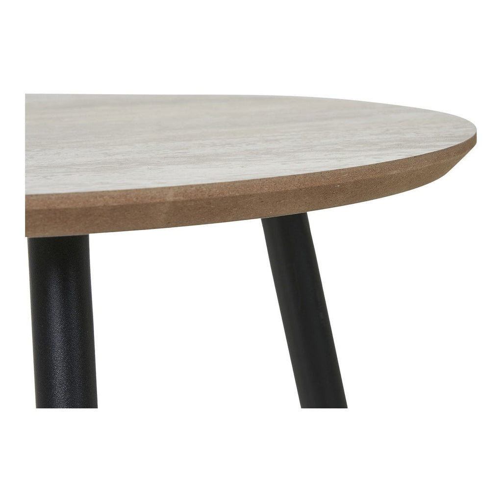 Aalst Bijzettafel - Staal, MDF, Zwart, Beige - Ø40x40 cm
