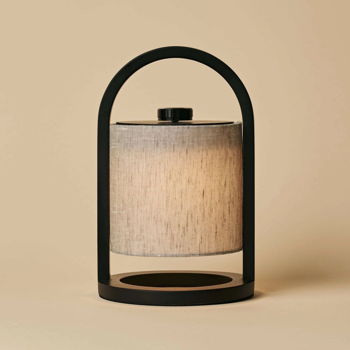 River Zwart & Grijs Houten Oplaadbare Lamp | Linnenmix, veelzijdig en tot 100 uur batterijduur