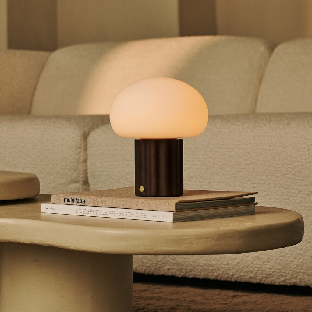 Jord Dark Brown Rechargeable Table Lamp | Cordless, Unique & Up to 100 Hours of Light